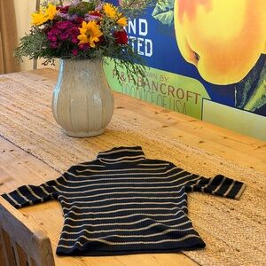 Veronica Beard khaki and navy sweater.